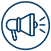 Megaphone blue icon
