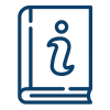 Book with "i" blue icon