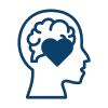 Head with brain and heart overlapping